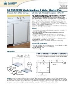 98 DURAPAN™ Wash  Machine & Water  Heater Pan