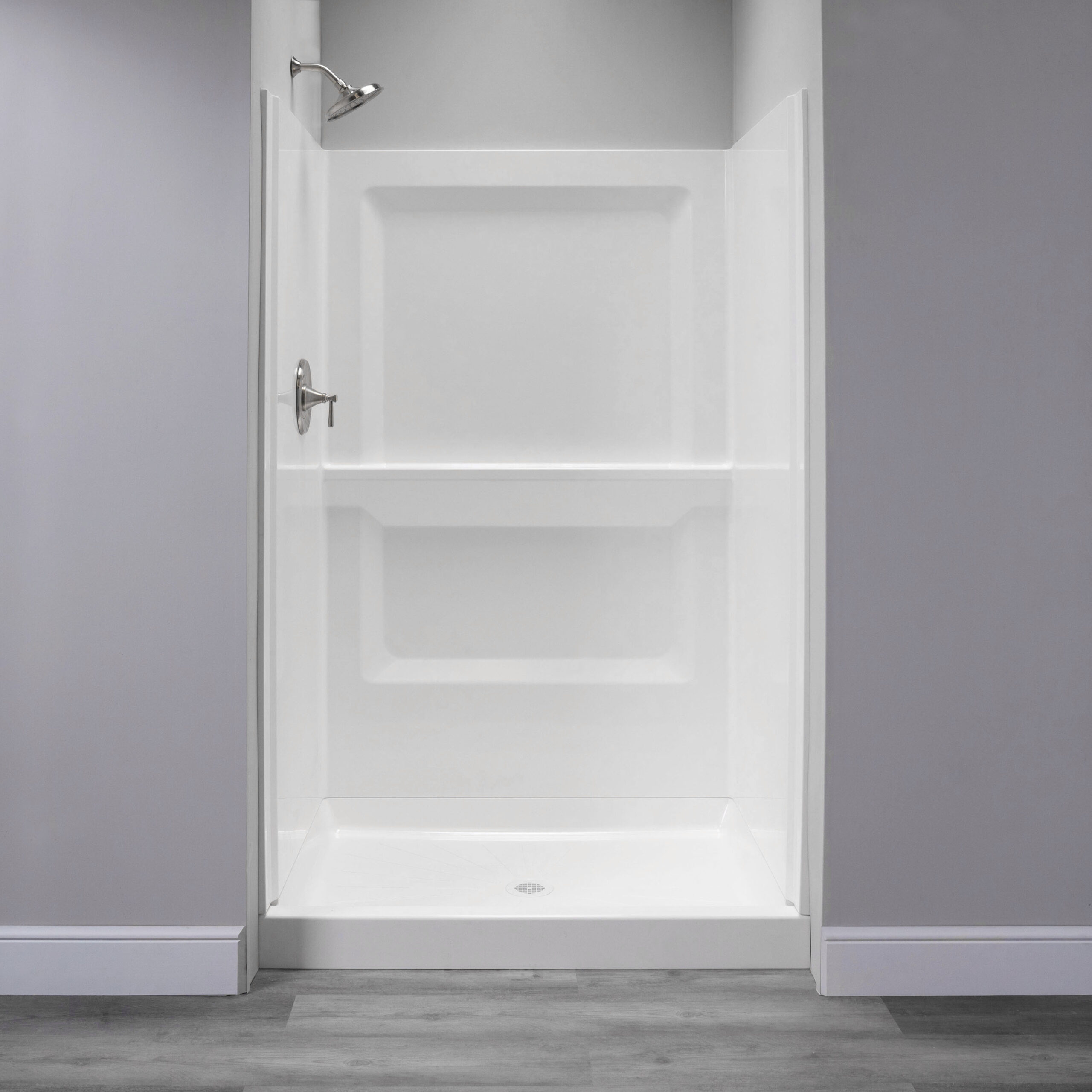 Durawall 32 in. x 32 in. x 73-1/4 in. 3-Piece Direct-to-Stud Alcove Shower Wall Set in White Durawall 32 in. x 32 in. x 73-1/4 in. 3-Piece Direct-to-Stud Alcove Shower Wall Set in White